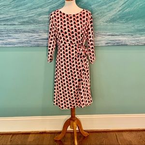 Talbots Side Tie Swirl Print Sheath Dress